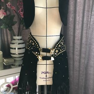 Leather chaps/skirt with vest